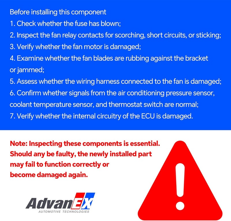 AdvanEX وحدة التحكم في مروحة تبريد المحرك متوافقة مع فورد إيسكيب 2013-2016؛ فوكوس 2012-2018؛ ترانزيت كونكت 2014-2017 استبدال رقم OE 1137328464 1137328567 - Image 2